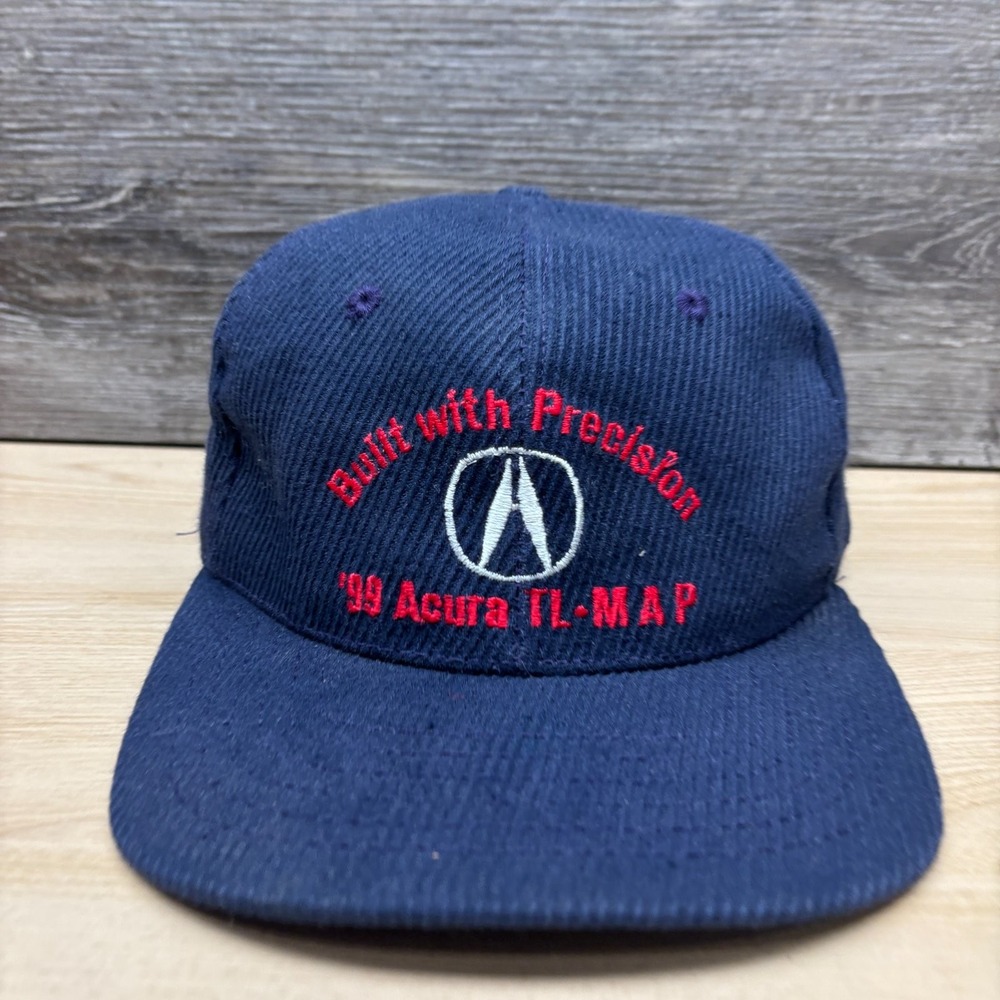Vintage Acura Hat Cap Strap Back Blue Corduroy 99 TL-MAP Built With Precision